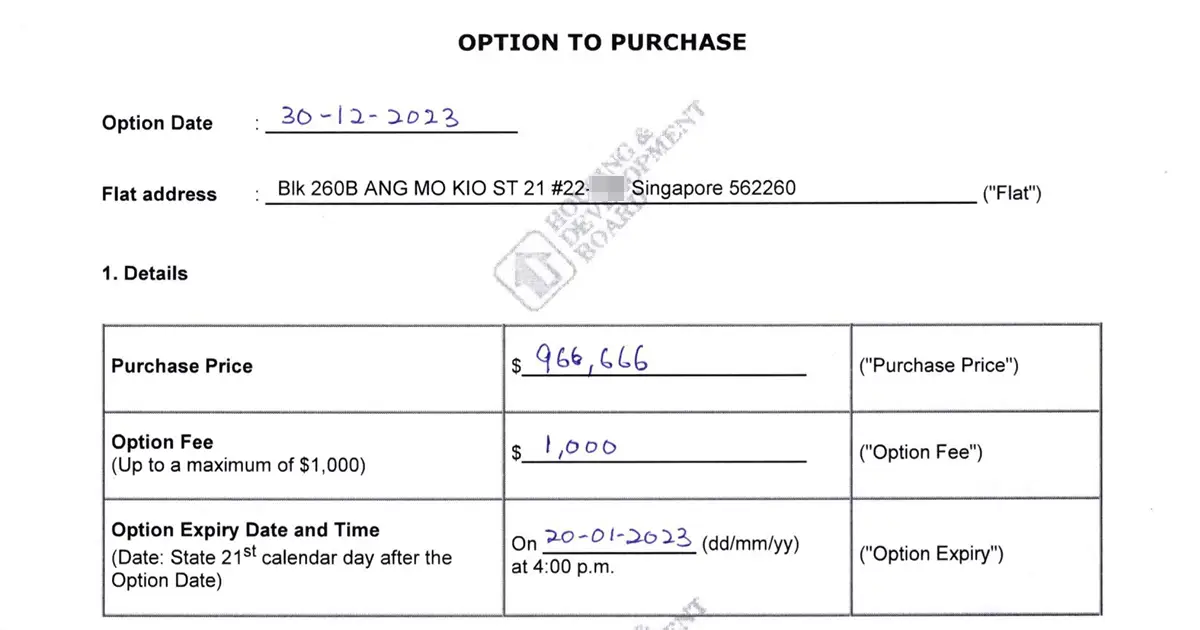 OTP Blk 260B Ang Mo Kio St 21